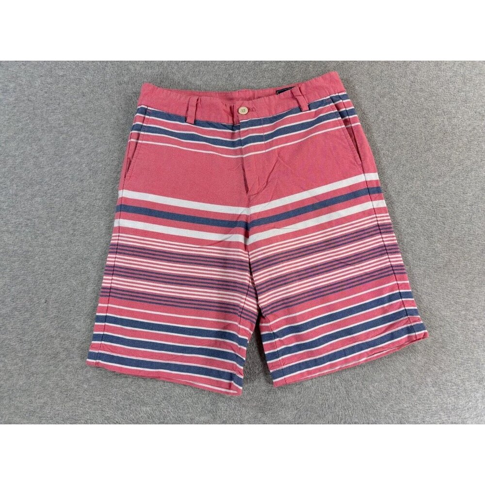 Vineyard Vines 100% Cotton Striped Casual Shorts (Boy's‎ Size 16) Pink - 9"